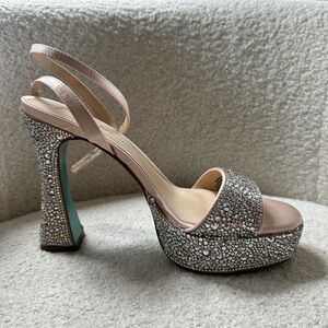 Betsey Johnson Rhinestone Heeled Sandals